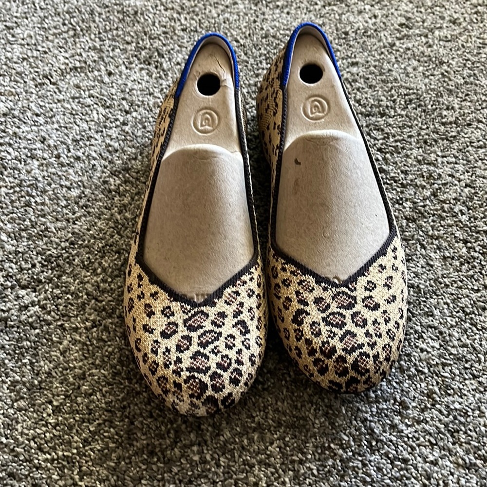 Rothy’s animal print round toe flat, 8.5